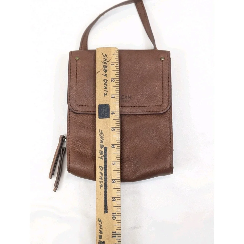 American Leather Co Crossbody Bag Purse Brown Zippered Shoulder Adjustable‎